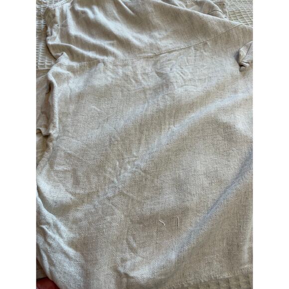 PrettyLittleThing Linen Blend One Shoulder Faux Wrap Ivory Mini Dress Size 12 - Picture 6 of 12